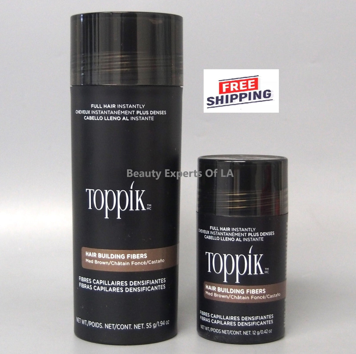DUO Toppik Medium Brown Giant Size 55gr / 1.94oz & Med Regular