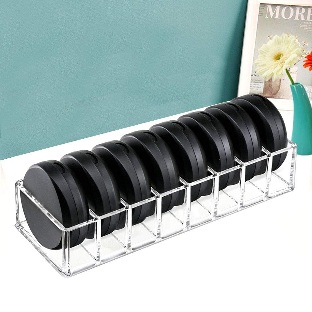 Acrylic Makeup Organizer with 8 Compartments - Clear Compact Storage