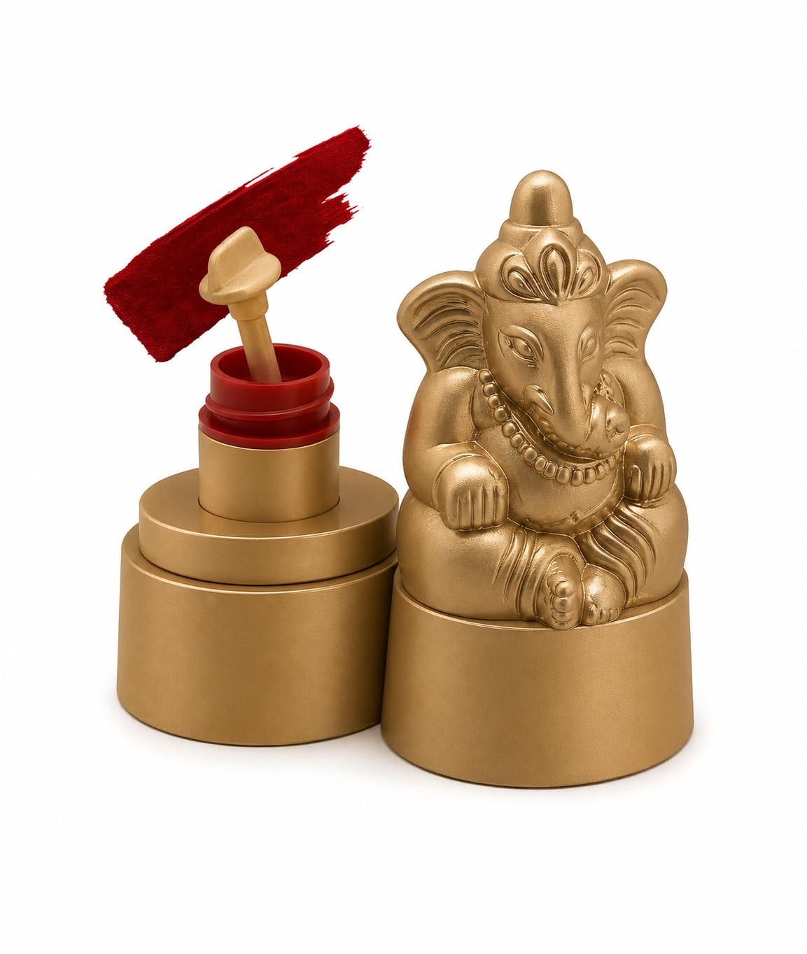 Organic Sindoor Powder with Ganesh Statue for Pooja & Tilak - Maroon