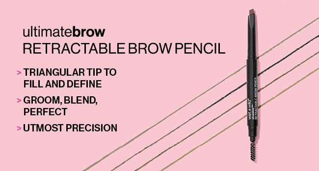 Retractable Eyebrow Pencil - Triangular Hair-Like Strokes, Medium Brown