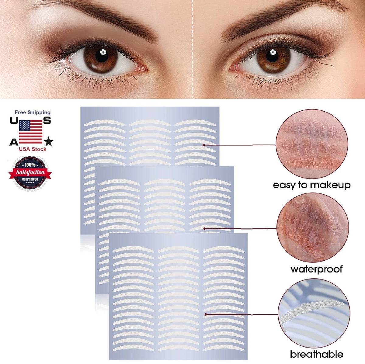 500 Pcs Invisible Double Eyelid Lift Tape Stickers Natural Eye Enhancer