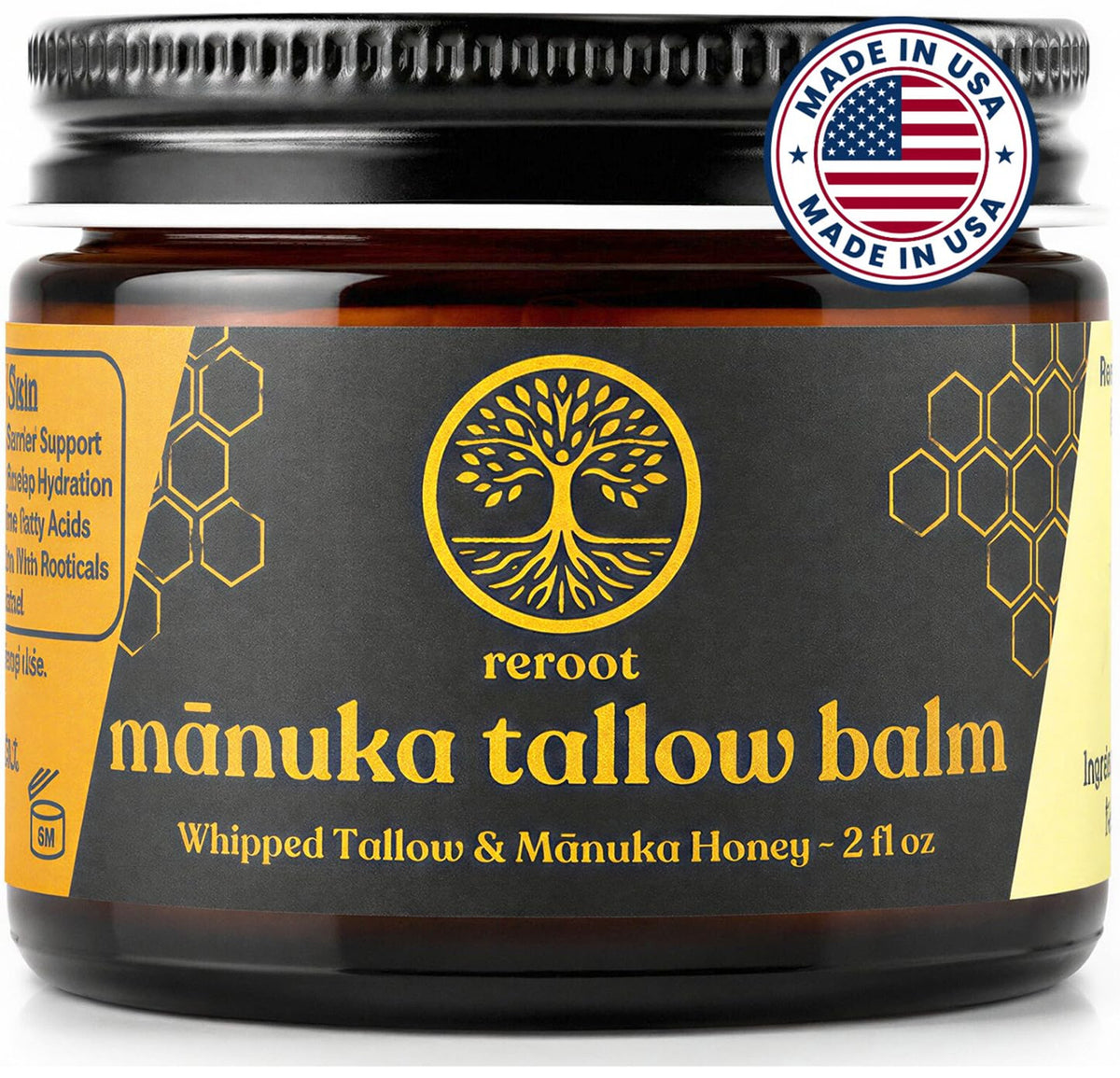 Manuka Honey Beef Tallow Face Balm - Natural Moisturizer for All Skin Types