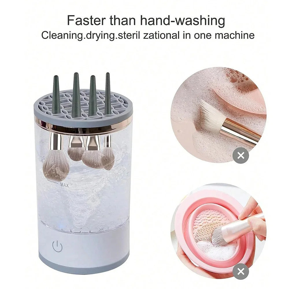 Automatic Makeup Brush Cleaner - Electric Cleaning Machine with USB Power Dryer