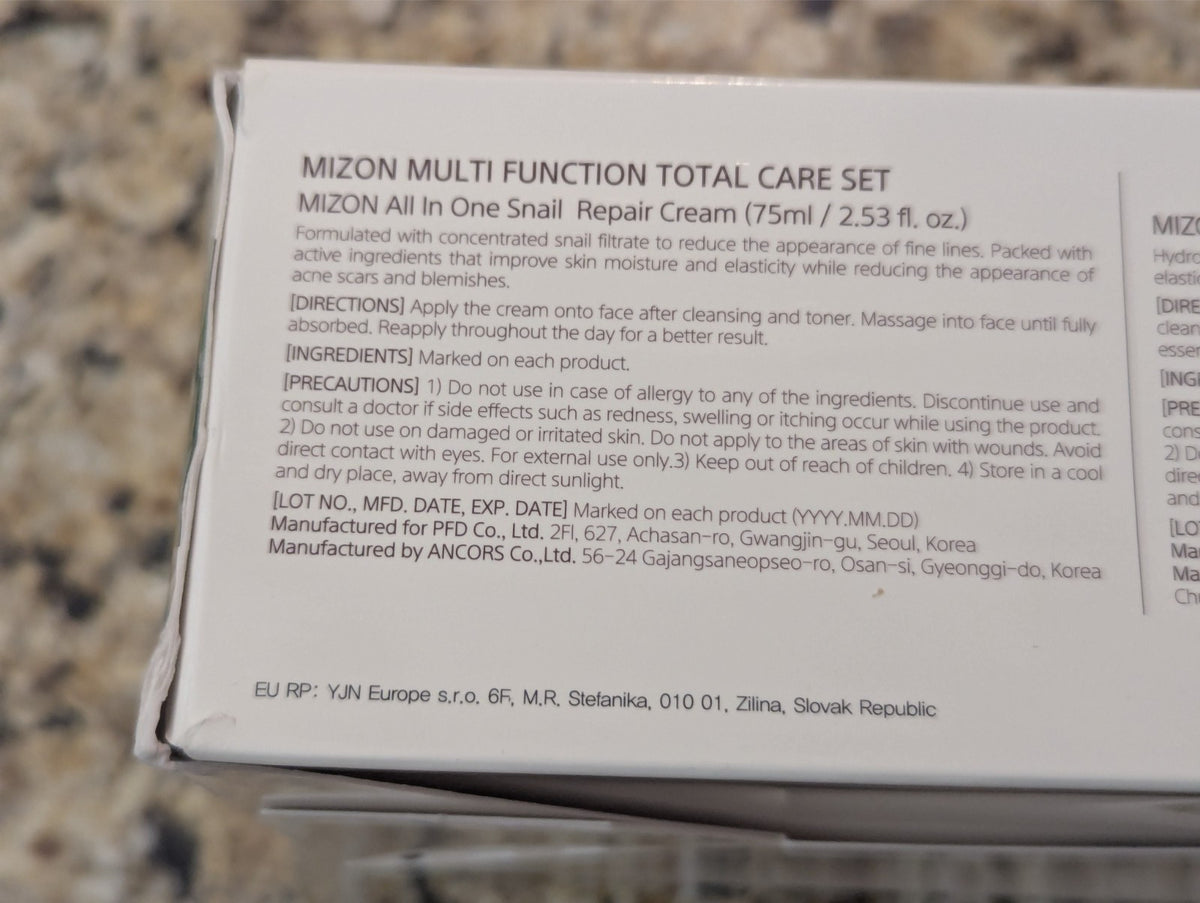 Mizon 3-Piece Anti-Wrinkle Snail Repair Skincare Set - Total Care