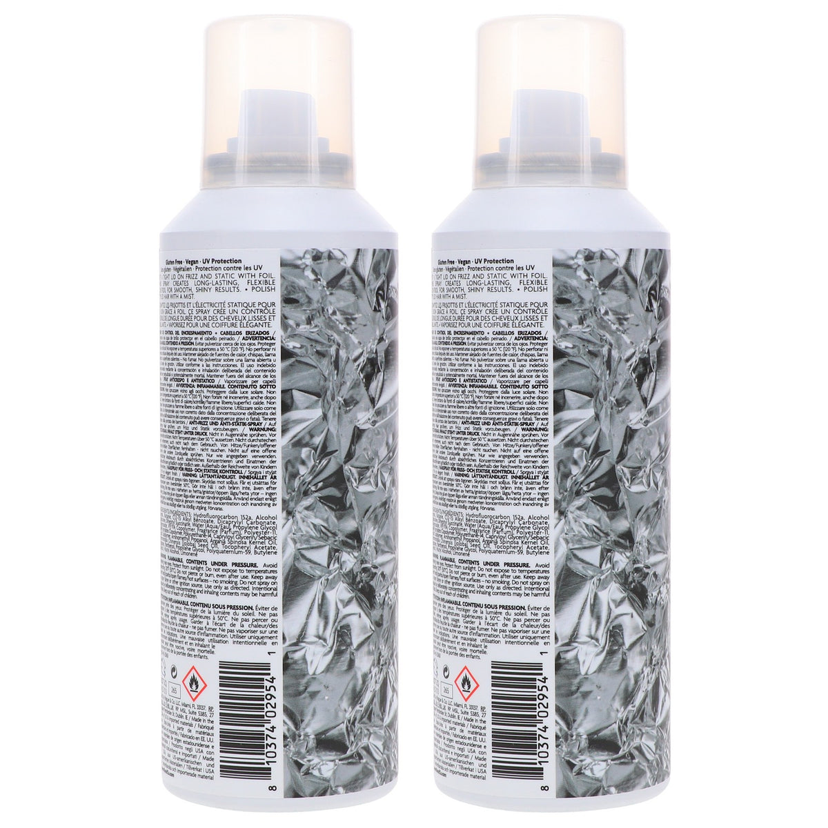 Frizz and Static Control Hair Spray 5 oz - 2 Pack for Shine & UV Protection