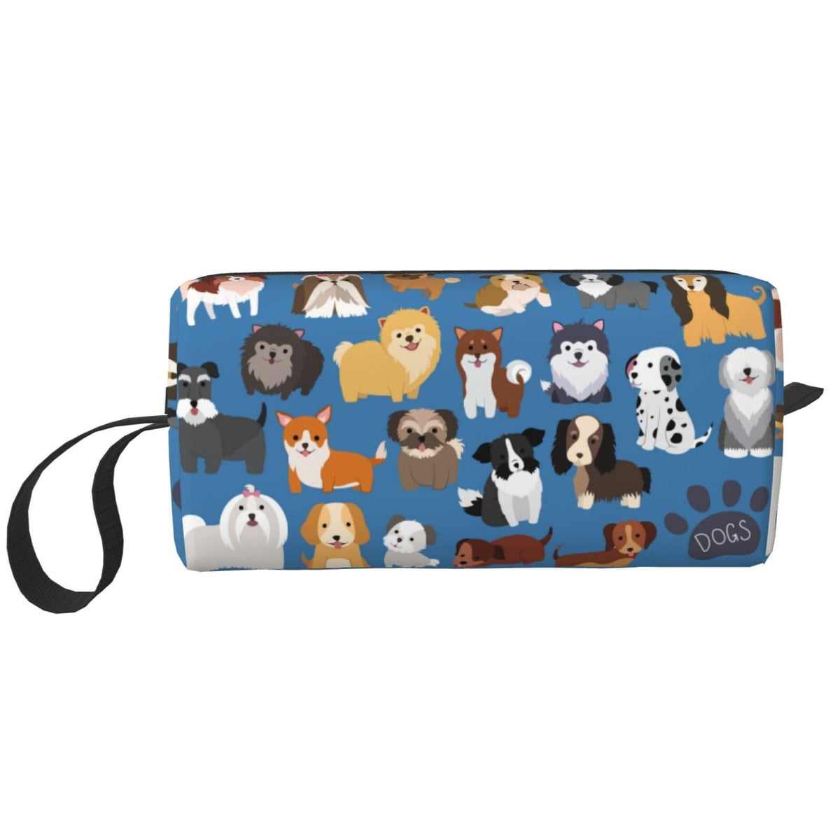 Cute Dog Puppy Makeup Bag Organizer Small Cosmetic Travel Pouch with Handle