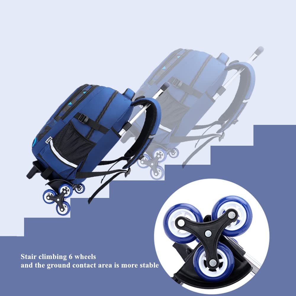 Kids Rolling School Backpack with Wheels & Large Capacity for Elementary & Middle School