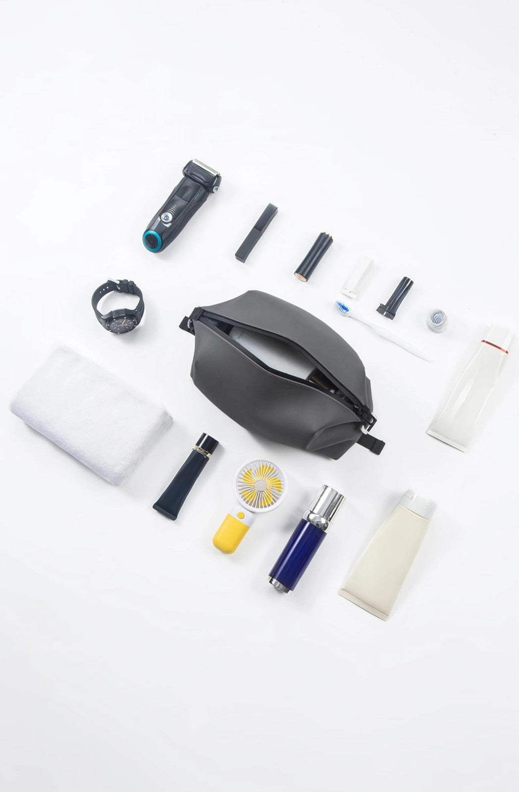 Large Waterproof Silicone Toiletry Bag 6L Travel Organizer Grey 6x11 Inches