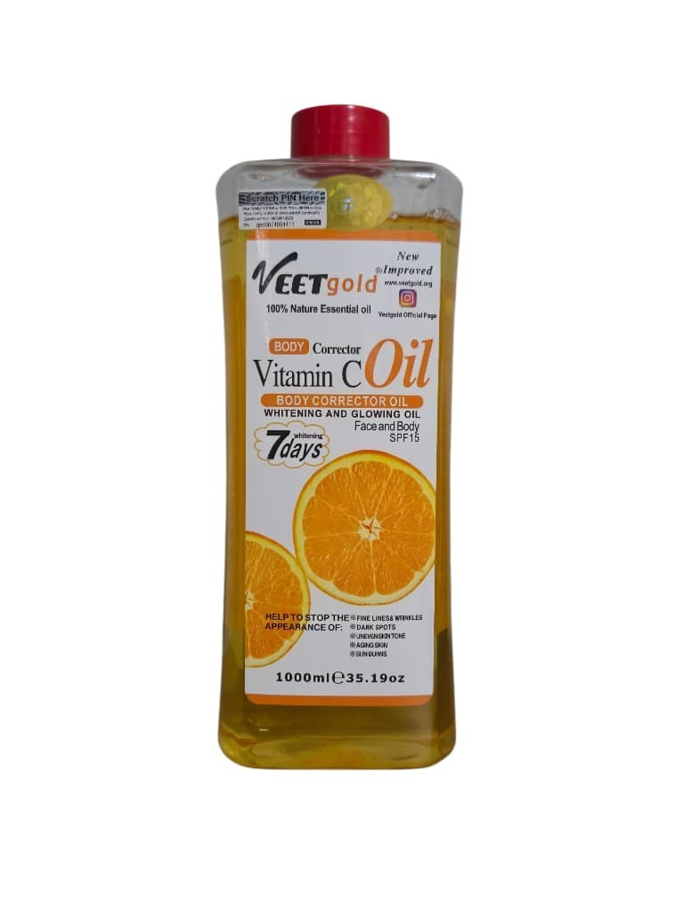 Veet Gold Vitamin C Body & Face Brightening Oil SPF 15 - Glow & Correct