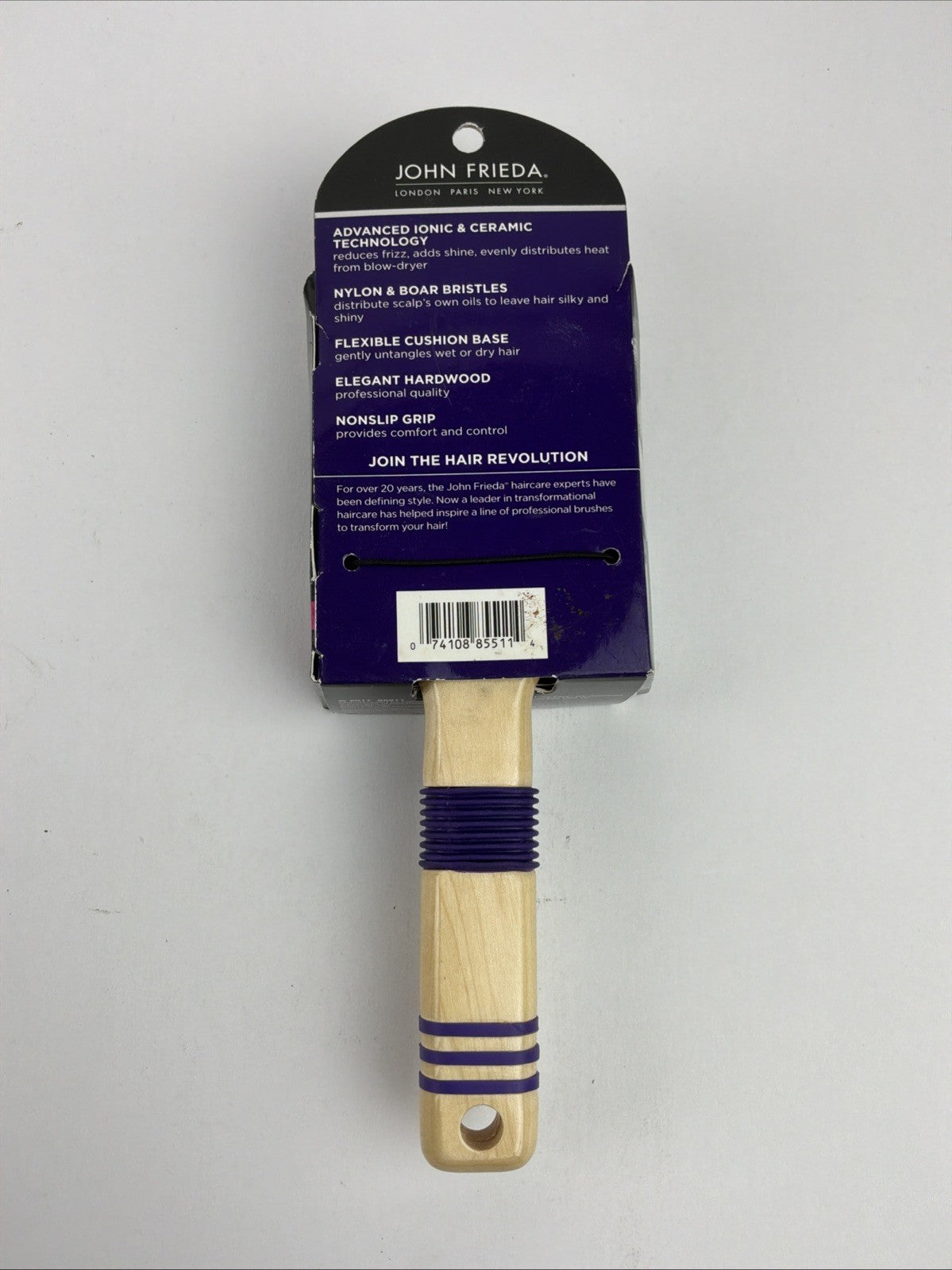 Boar Bristle Cushion Brush for Frizz Control and Smooth Finish