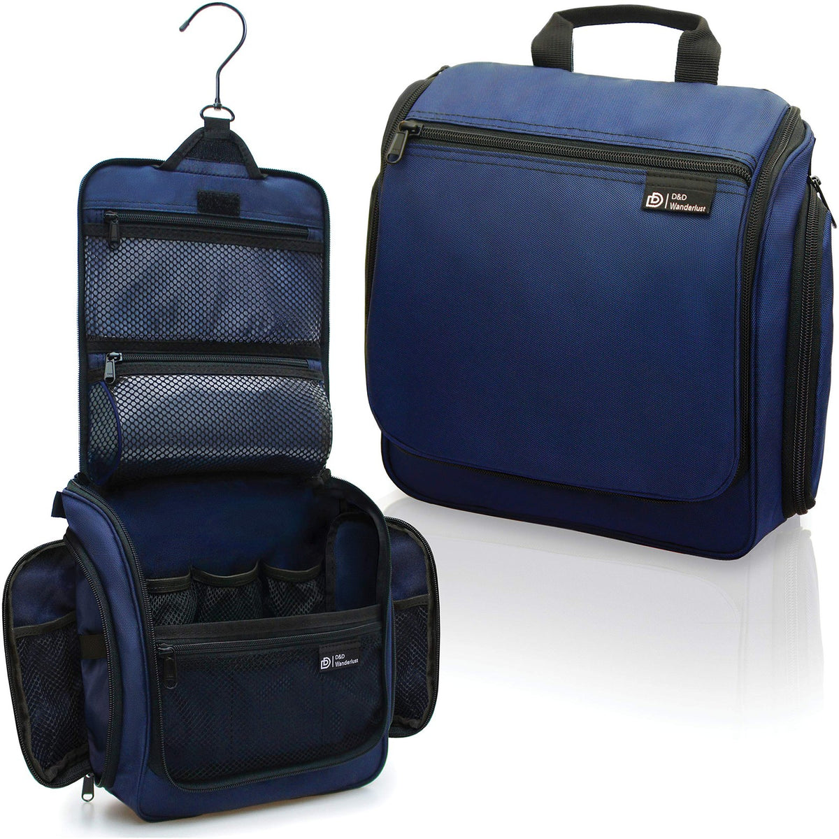 Travel Toiletry Bag with 10 Compartments Water-Resistant Hanging Organizer