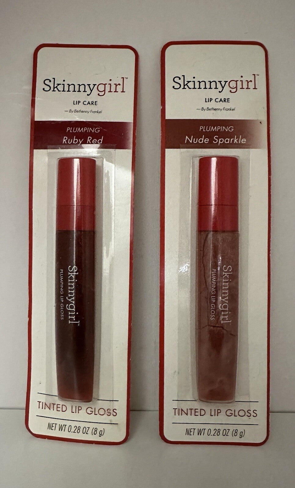 Lip Gloss with Plumping Effect - Pink Sorbet Tinted Lip Shine 0.28 oz - You Choose Shade