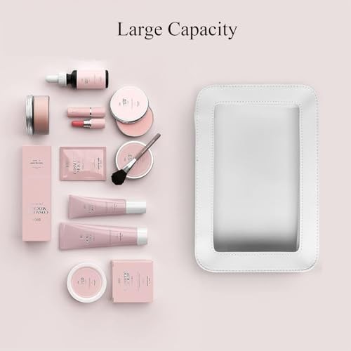 Clear Waterproof Makeup Bag Travel Organizer for Women - Pink, Large