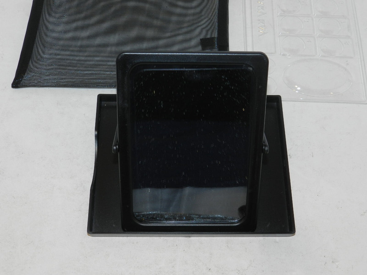 Foldable Travel Mirror with Tray - Black Standing Makeup Mirror