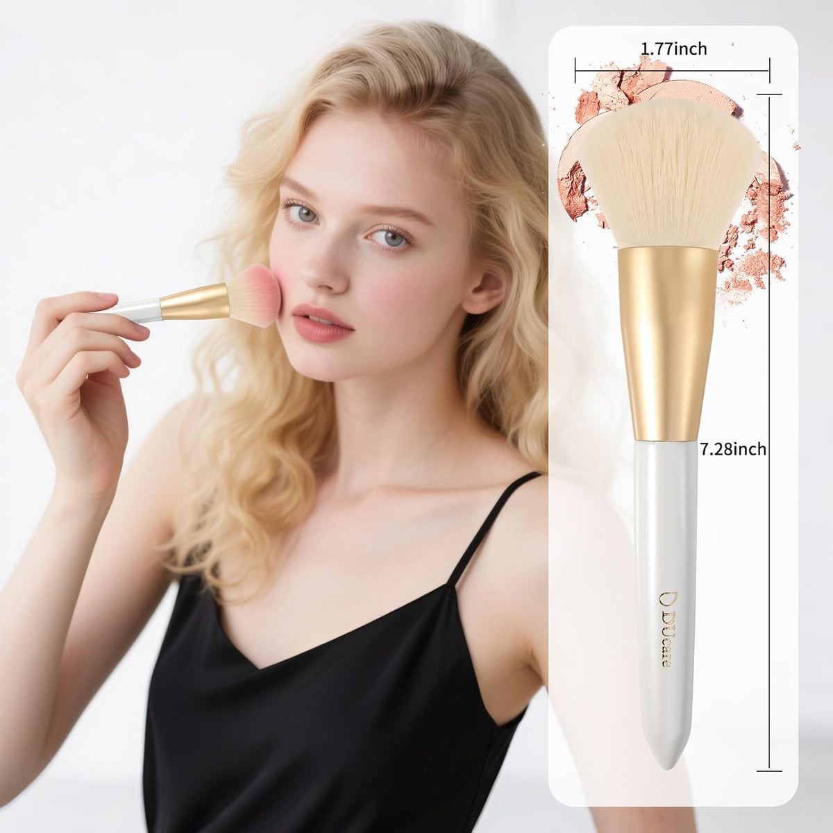 Large Fluffy Makeup Powder Brush with Soft Synthetic Bristles