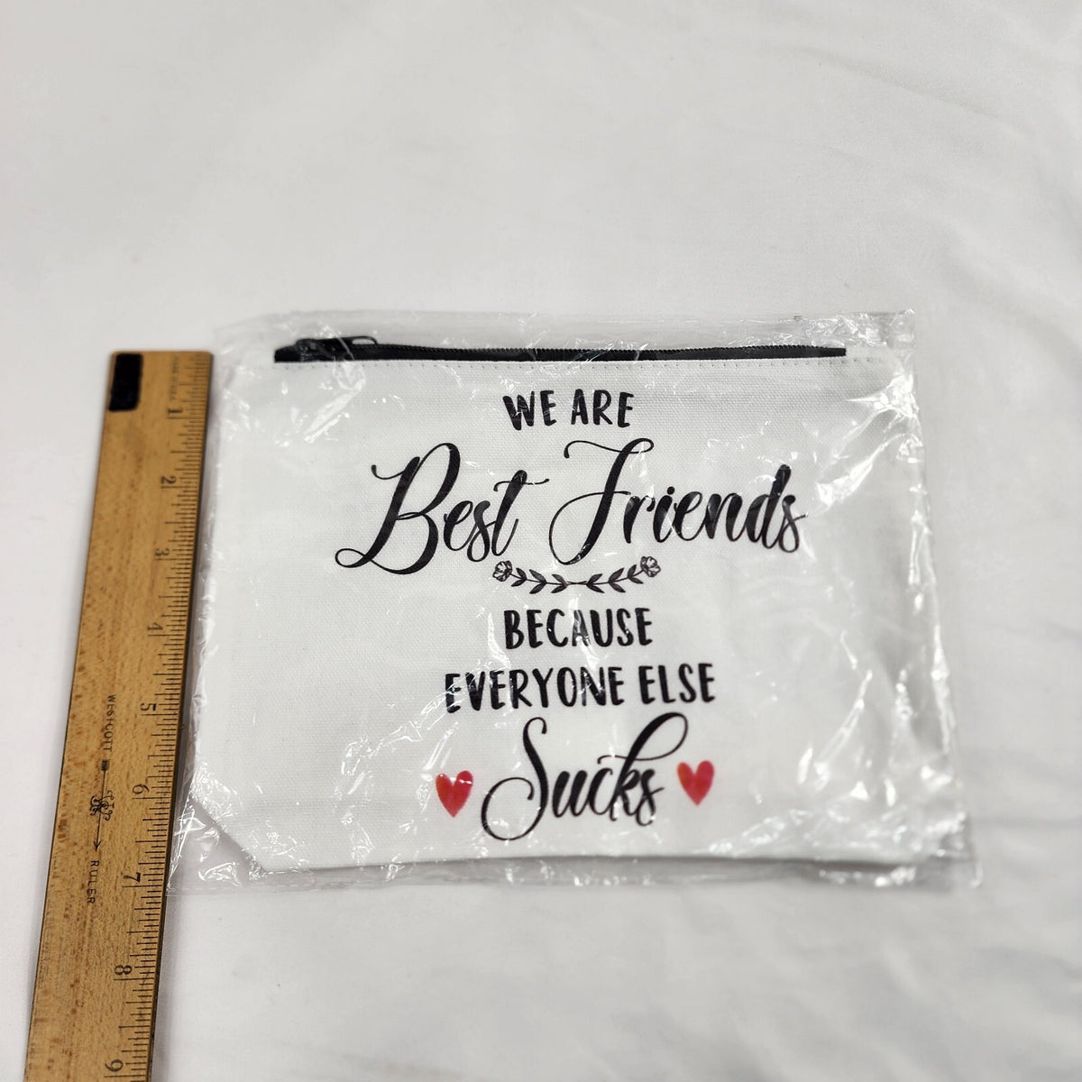 Travel Makeup Pouch Cosmetic Bag - Best Friend Gift, 7x10 Inches