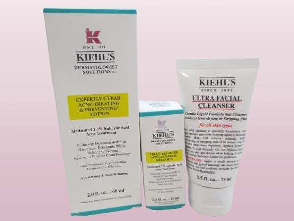 Kiehl's Feel Good Skin Set - Facial Cleanser, Acne Solution & Lotion