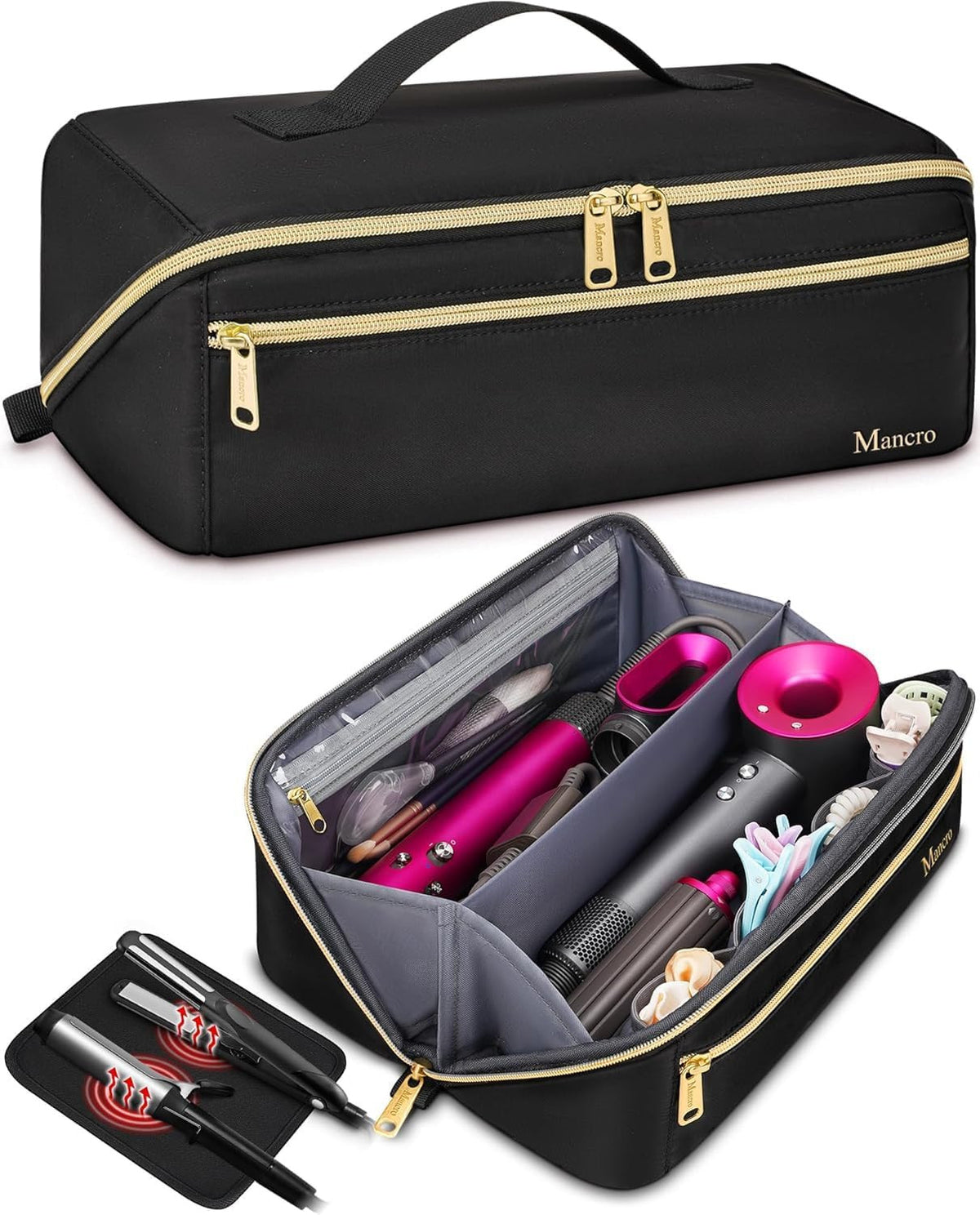 Travel Hair Tool Organizer Bag with Heat Resistant Mat for Shark Flexstyle