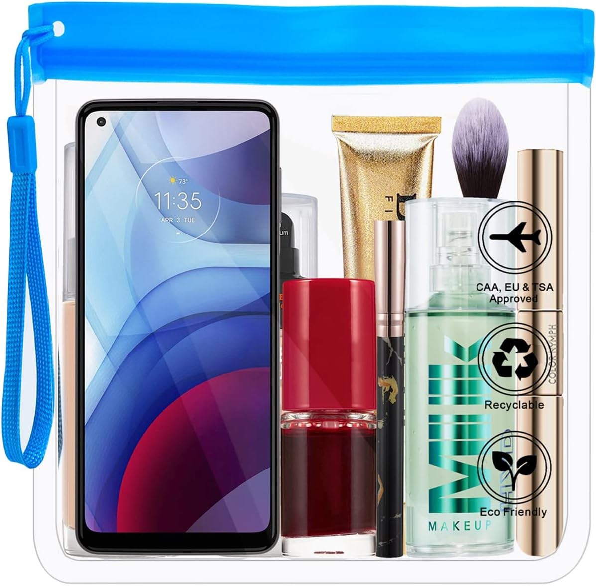 Clear TSA Approved Travel Toiletry Bag Waterproof Leakproof 20cm x 20cm