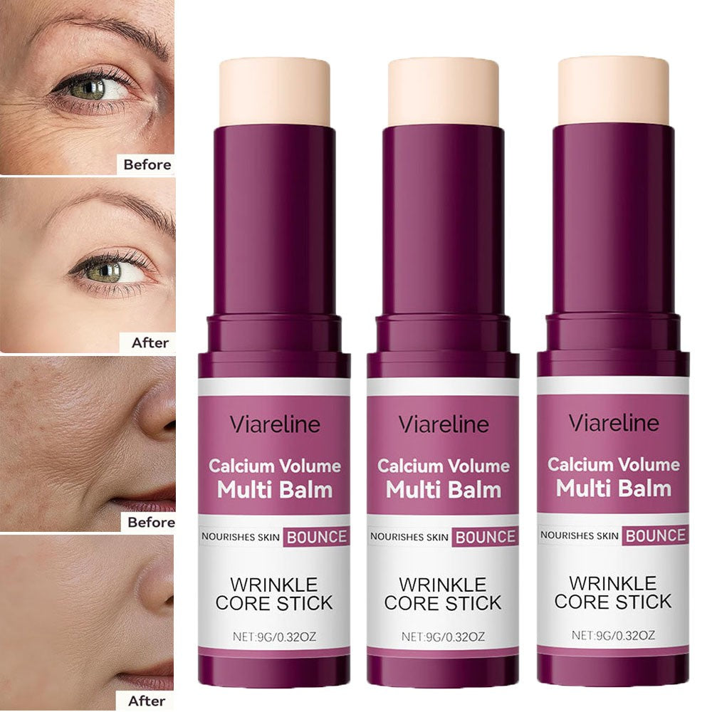 Calcium Volume Multi Balm Stick - Hydrating Anti-Aging Skin Care for Dry & Sensitive Skin - 3 Pack