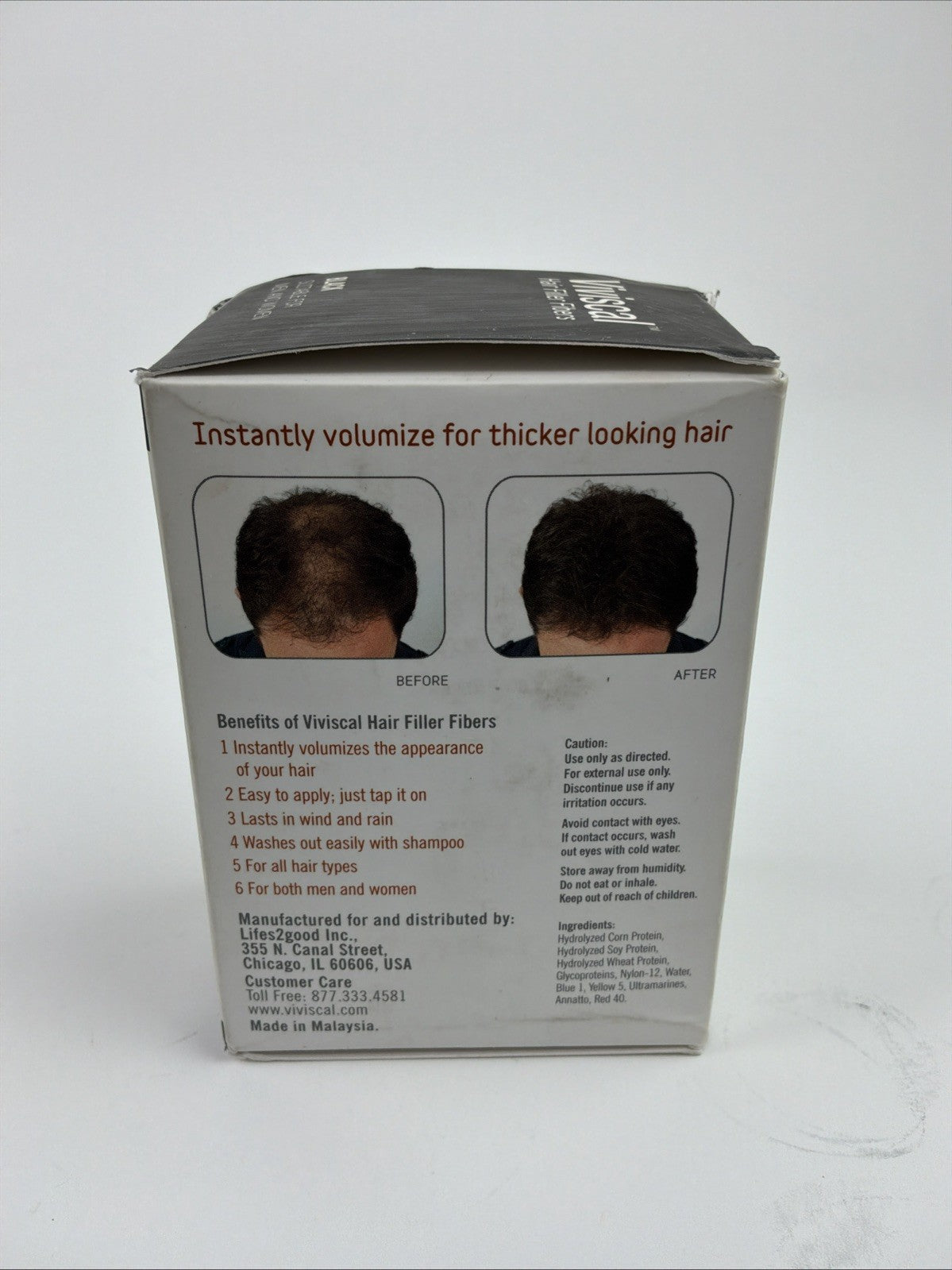 Viviscal Hair Filler Fibers Black for Men & Women 0.53oz Scuffed Box