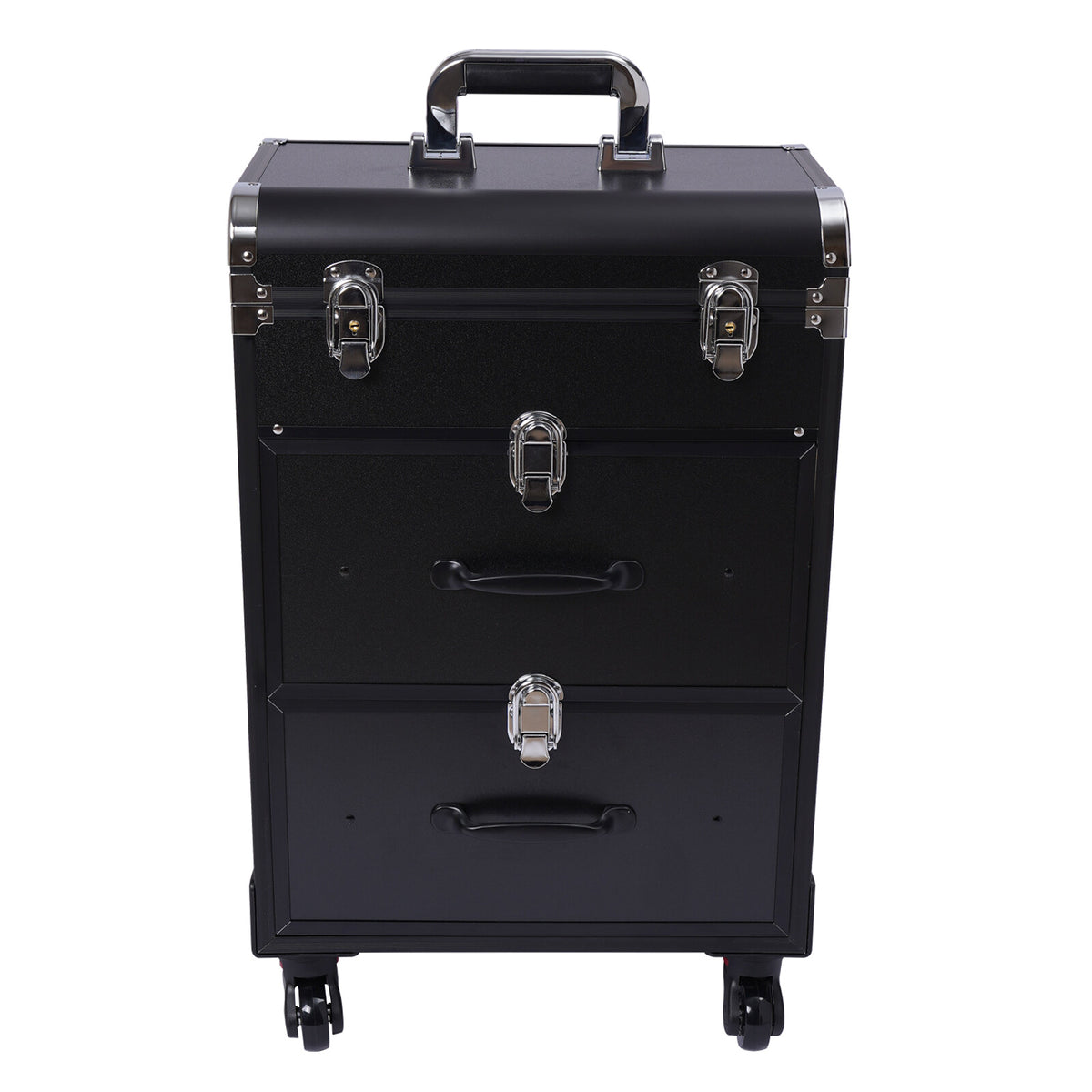 Rolling Makeup Train Case with Multiple Layers and Large Capacity - Salon Beauty Organizer