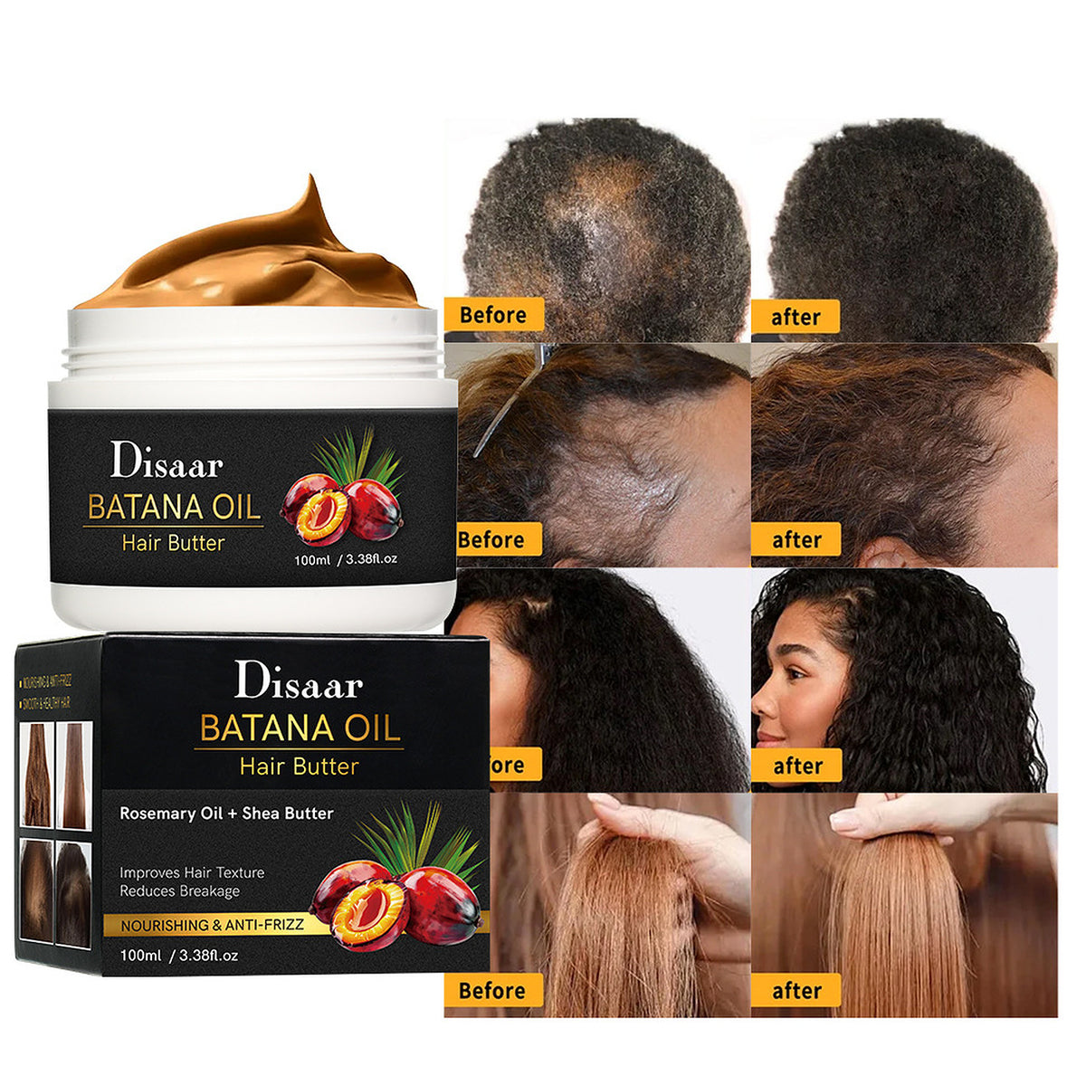 Disaar Beauty Batana Rosemary Shea Butter Hair Anti-Frizz Smooth 100ml
