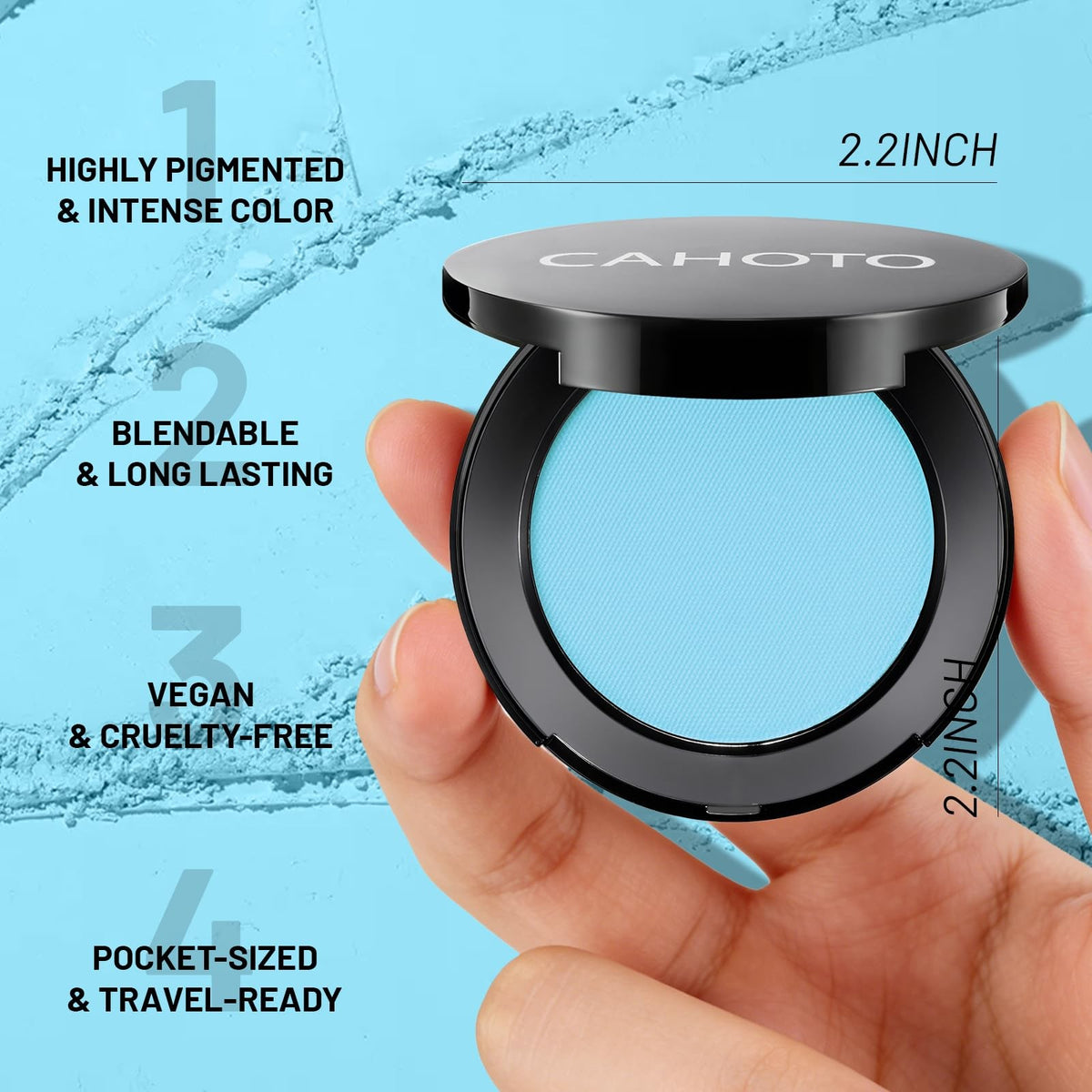 Light Blue Matte Eyeshadow Single - Highly Pigmented & Blendable, 1.1oz