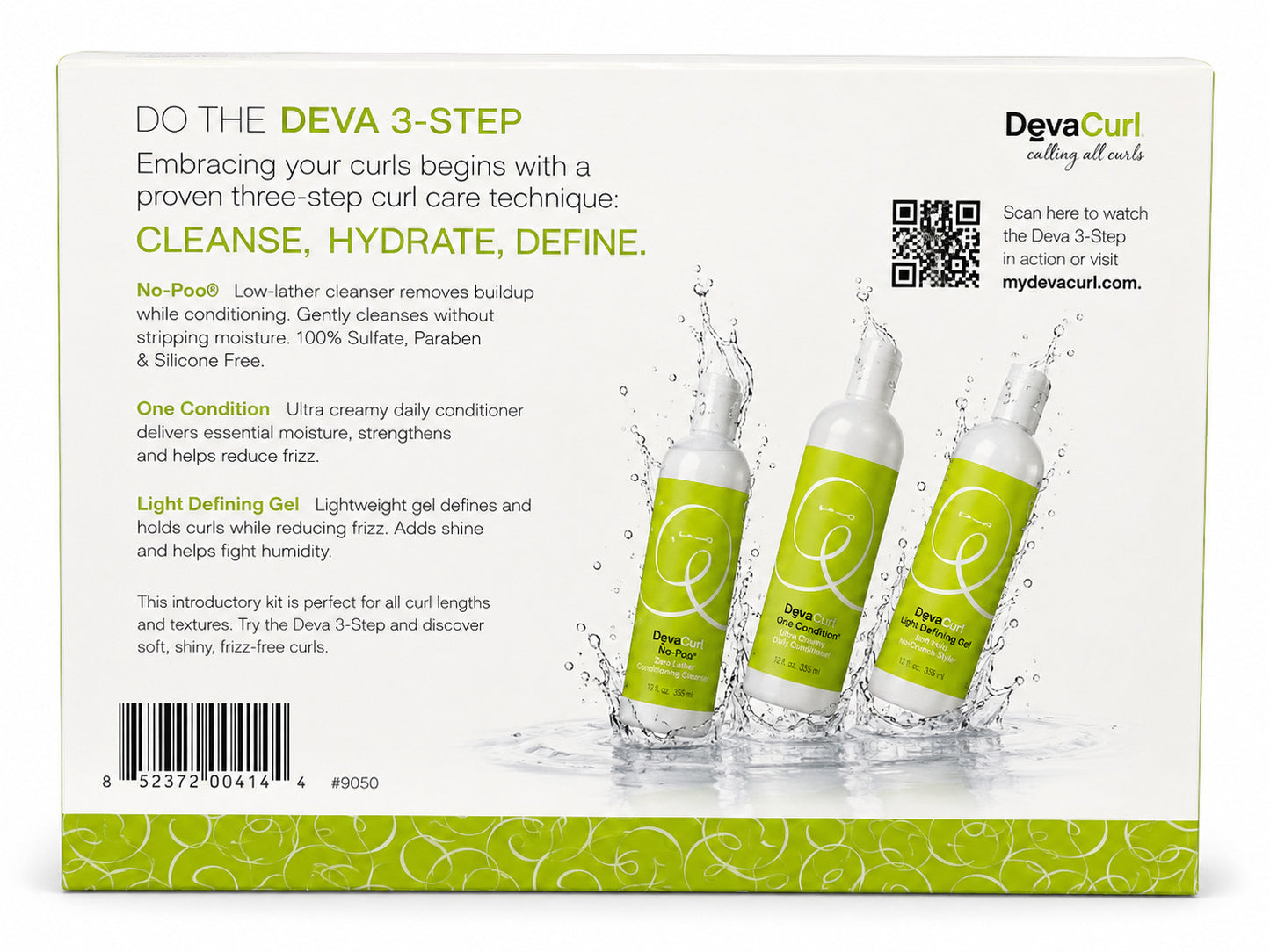 Curl Care Travel Kit - No-Poo, Conditioner & Defining Gel for Curly Hair