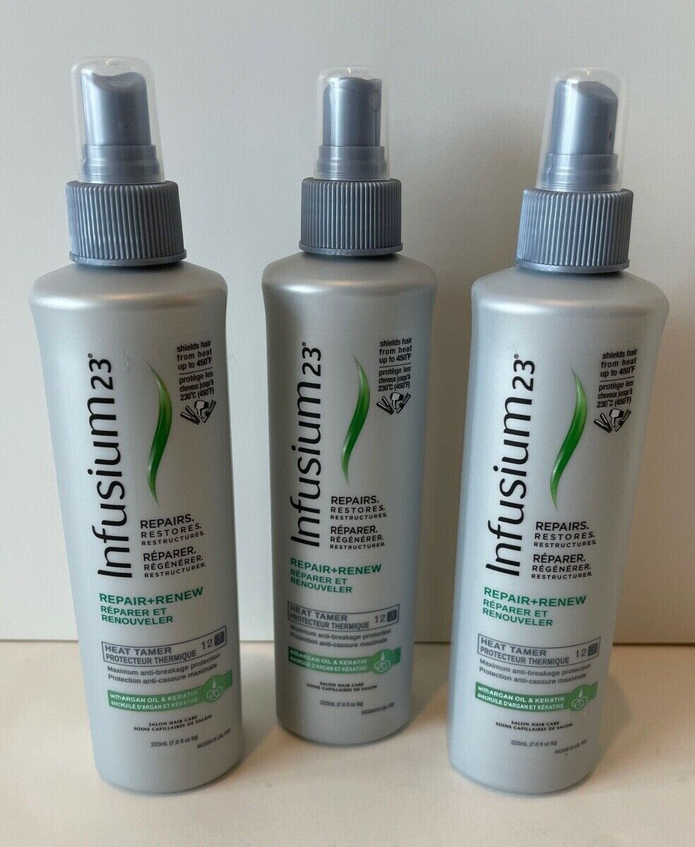 Infusium 23 Repair & Renew Heat Tamer Spray 3-Pack, Argan Oil & Keratin, 7.6 oz