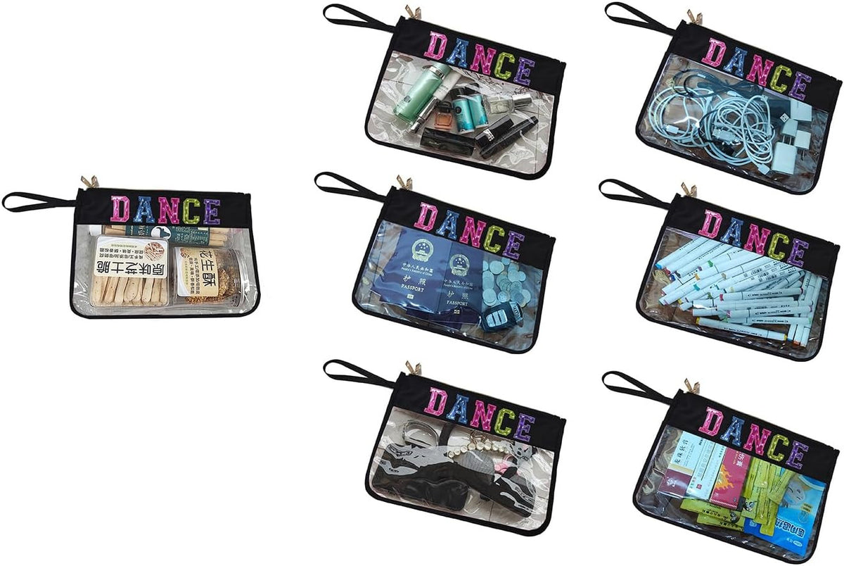 Clear Makeup Bag with Letter Patch Waterproof Travel Cosmetic Pouch