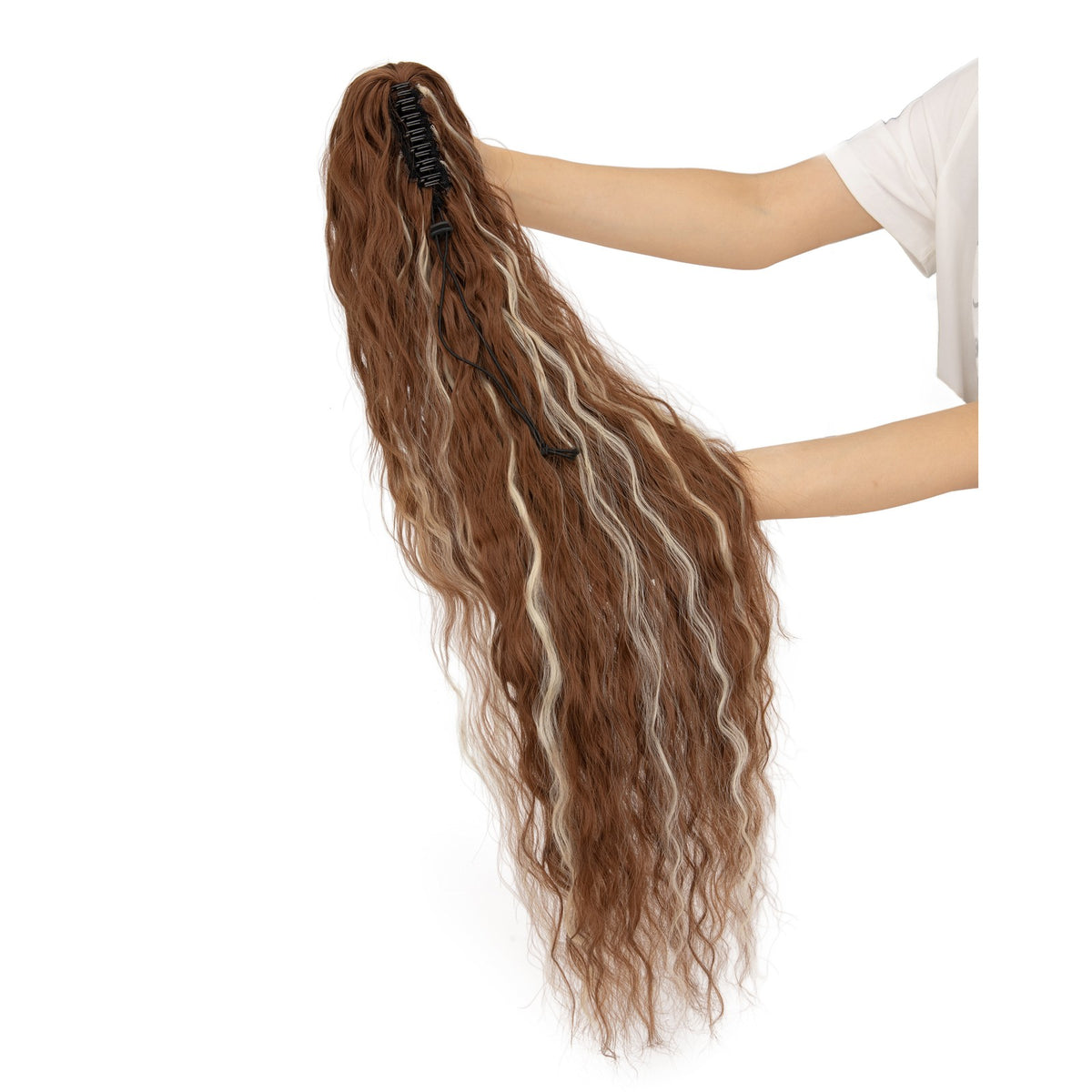 30 Inch Curly Wavy Claw Clip Ponytail Extensions - Natural Look, Easy Style