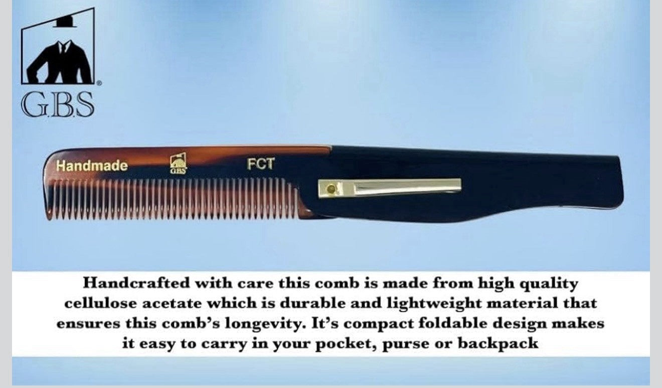 Travel Folding Comb Set for Hair, Beard & Mustache - 3 Pack
