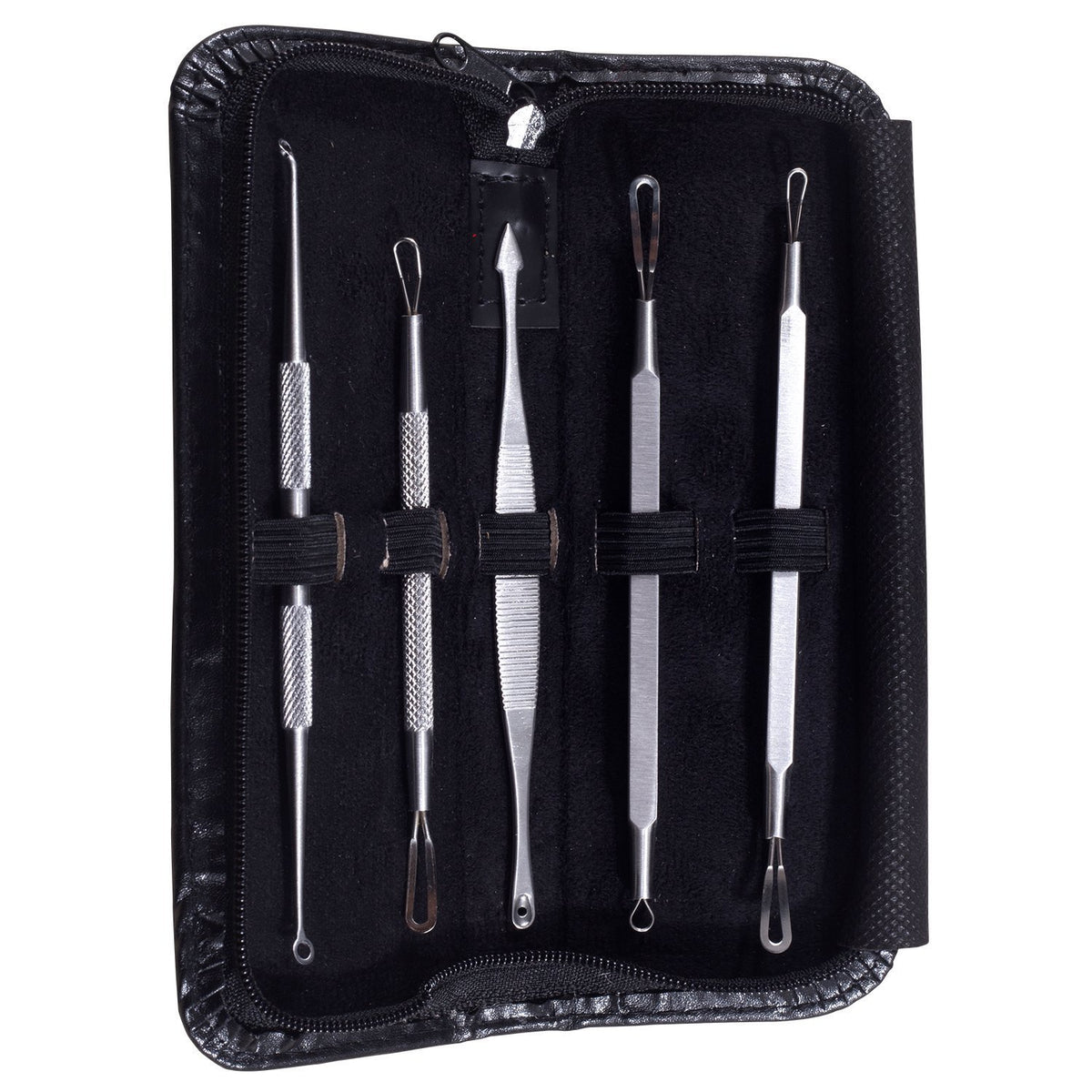 Professional Blackhead Extractor Set of 5 Skin Care Pimple Tools for Face & Body