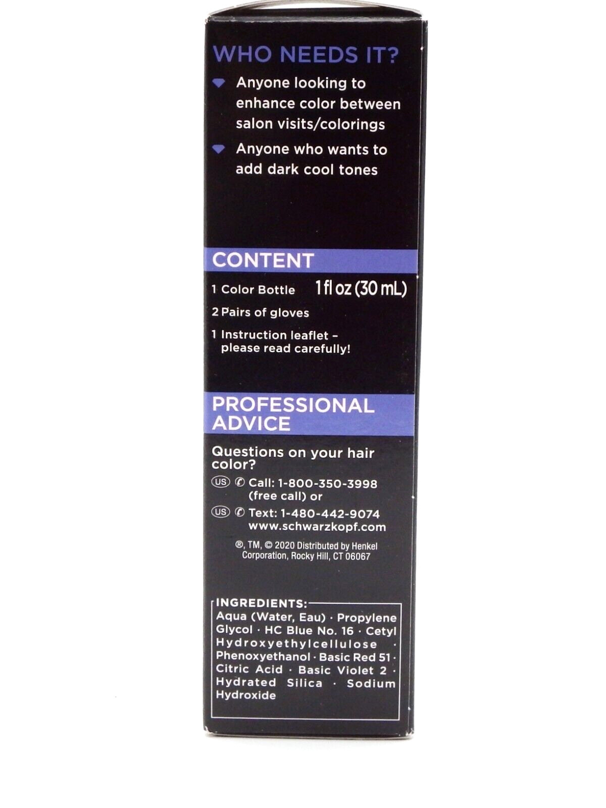 Schwarzkopf Color Boost Color Vibrancy Booster for Hair - Dark Cool, 8 Washes