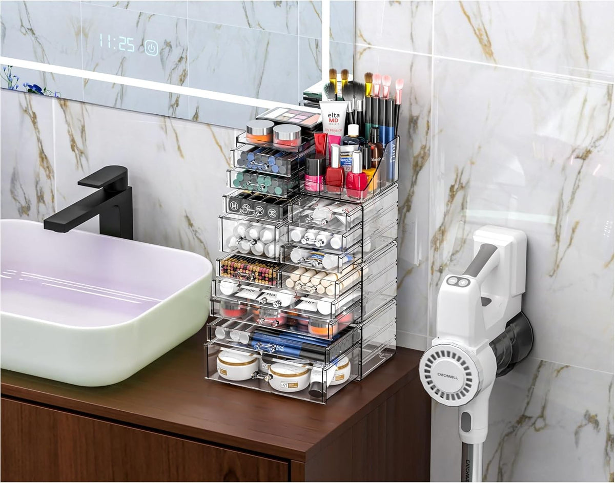 13-Drawer Makeup Organizer for Vanity and Skincare Storage