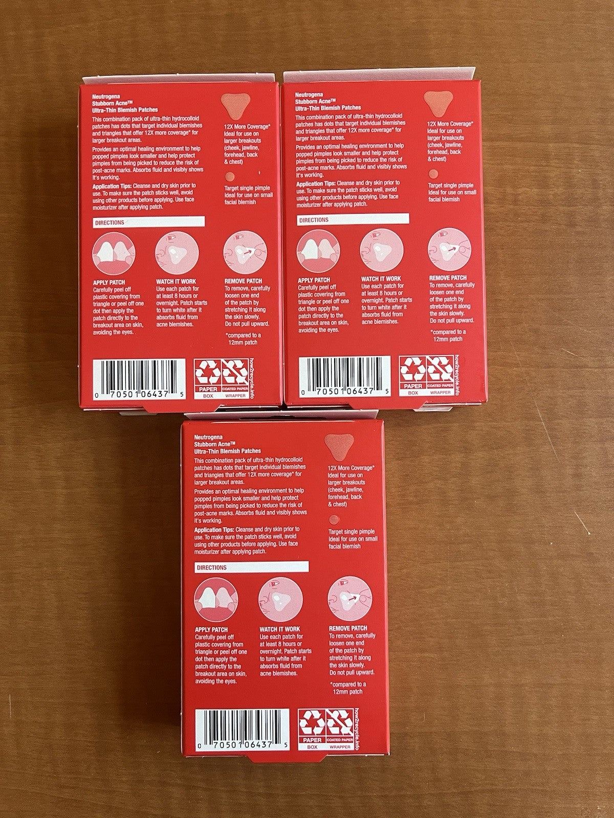 Neutrogena Acne Blemish Patches Set of 3 - Ultra-Thin Hydrocolloid 16 Count