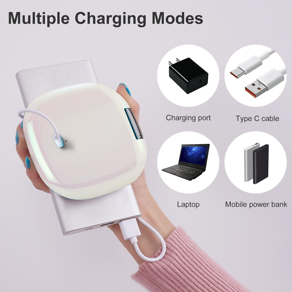 Rechargeable LED Travel Makeup Mirror with 1X/10X Magnification, Dimmable 4 Inch White