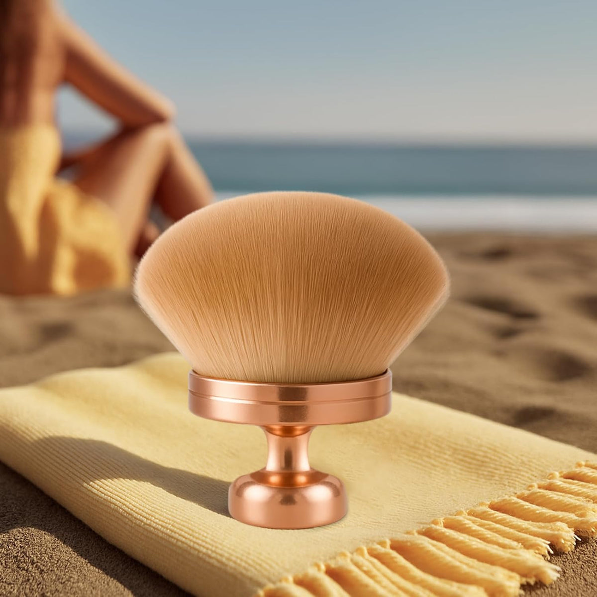 Self Tanner Brush - Round Dome Applicator for Face & Body, Soft Synthetic Bristles
