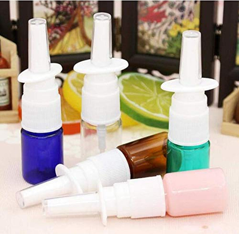 12 Pack Portable 5ml Plastic Nasal Spray Bottles - Refillable Fine Mist