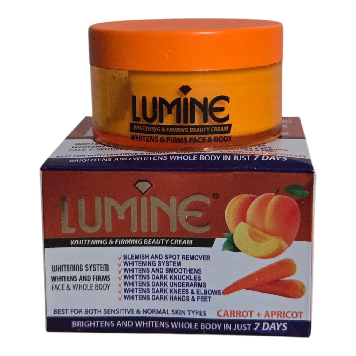 Brightening Firming Carrot and Apricot Face and Body Cream - Lumine