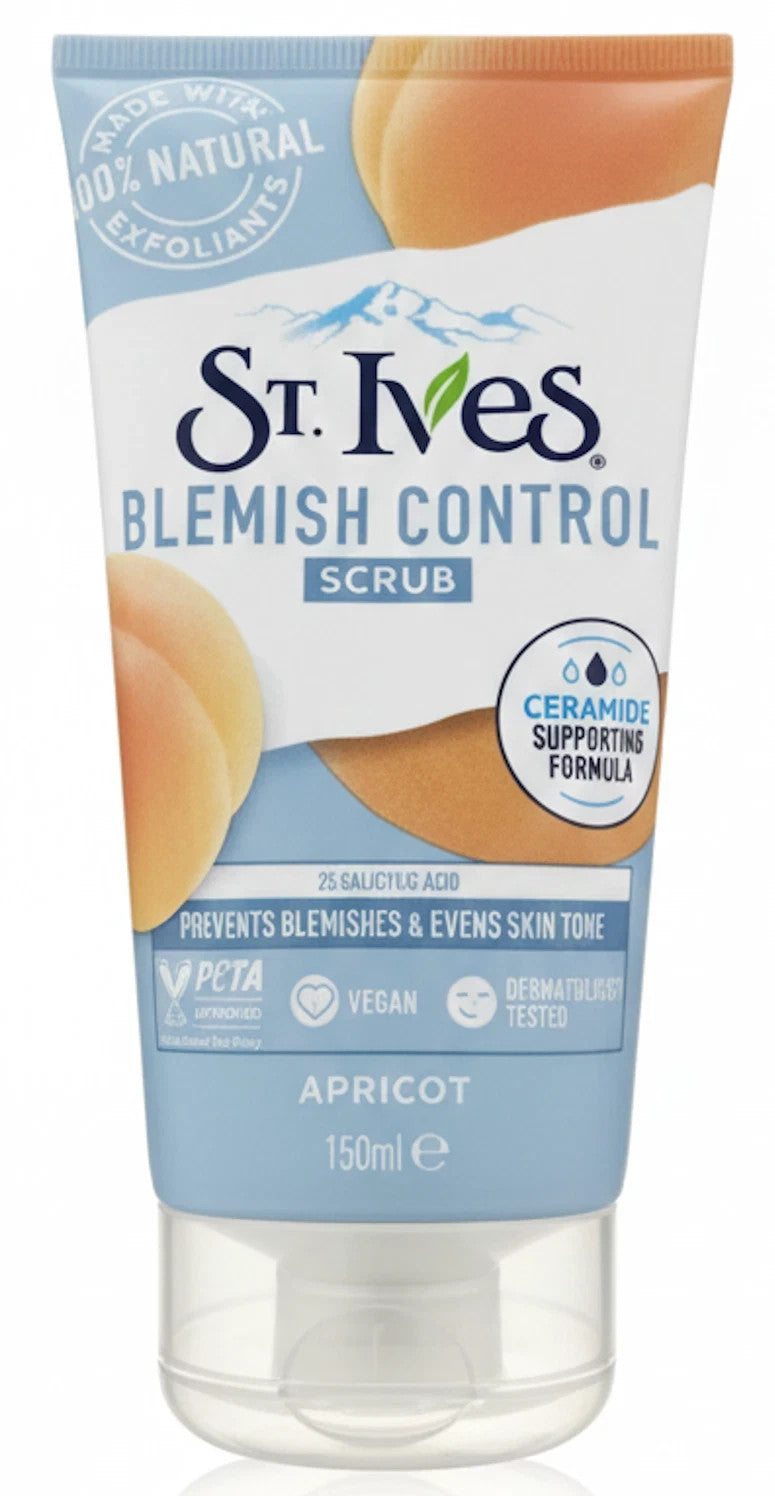 2 Pack St Ives Blemish Acne Control Apricot Scrub Oil Free Salicylic