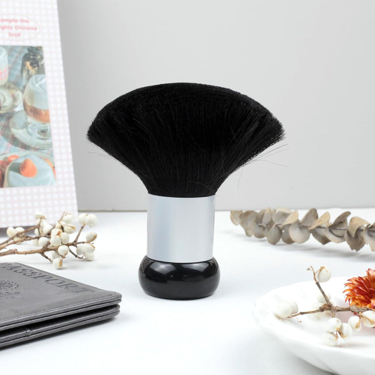 Neck Duster Brush with Stand-Up Base - Soft Bristles for Hair Removal