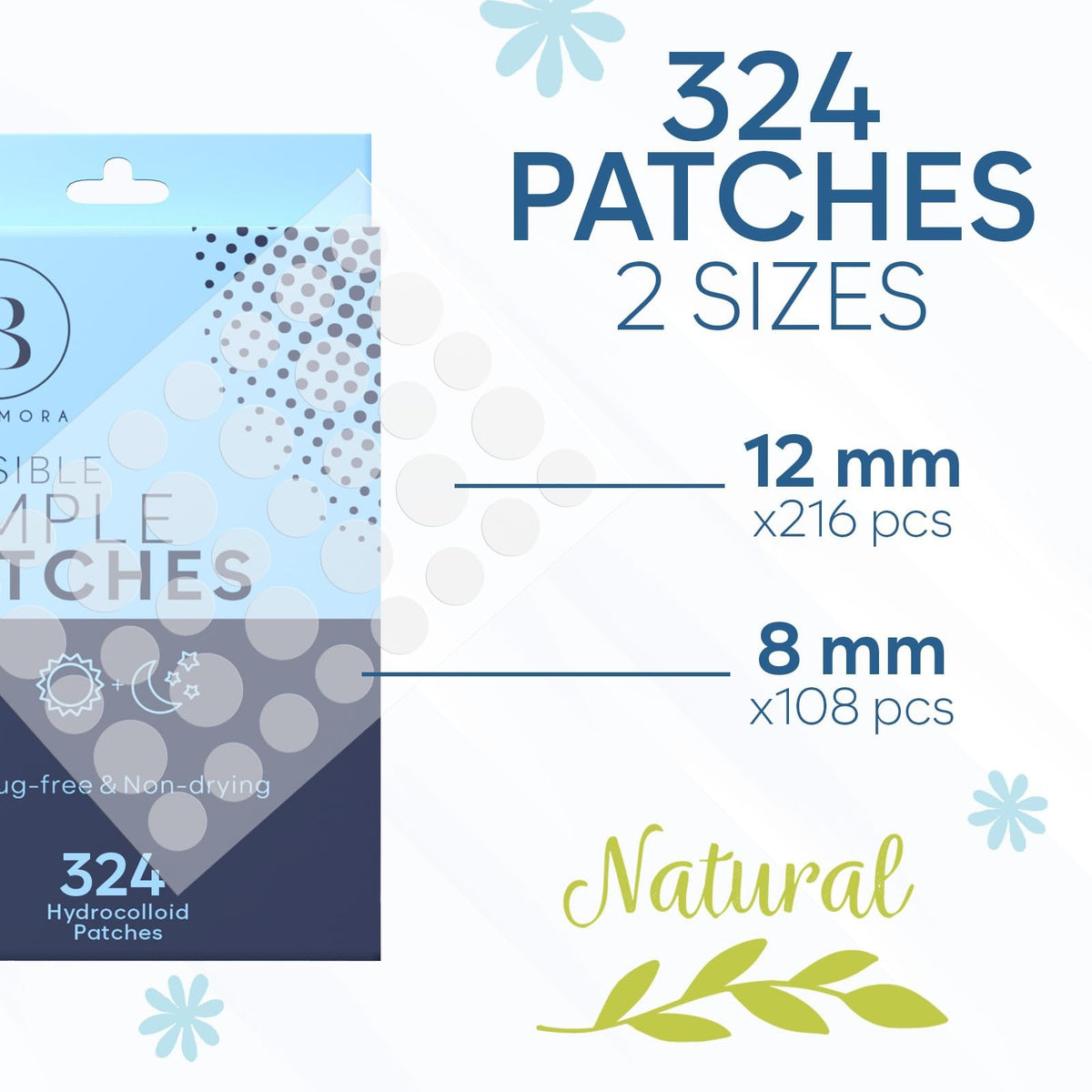 Invisible Pimple Patches for Face - 324 Count (8mm & 12mm)