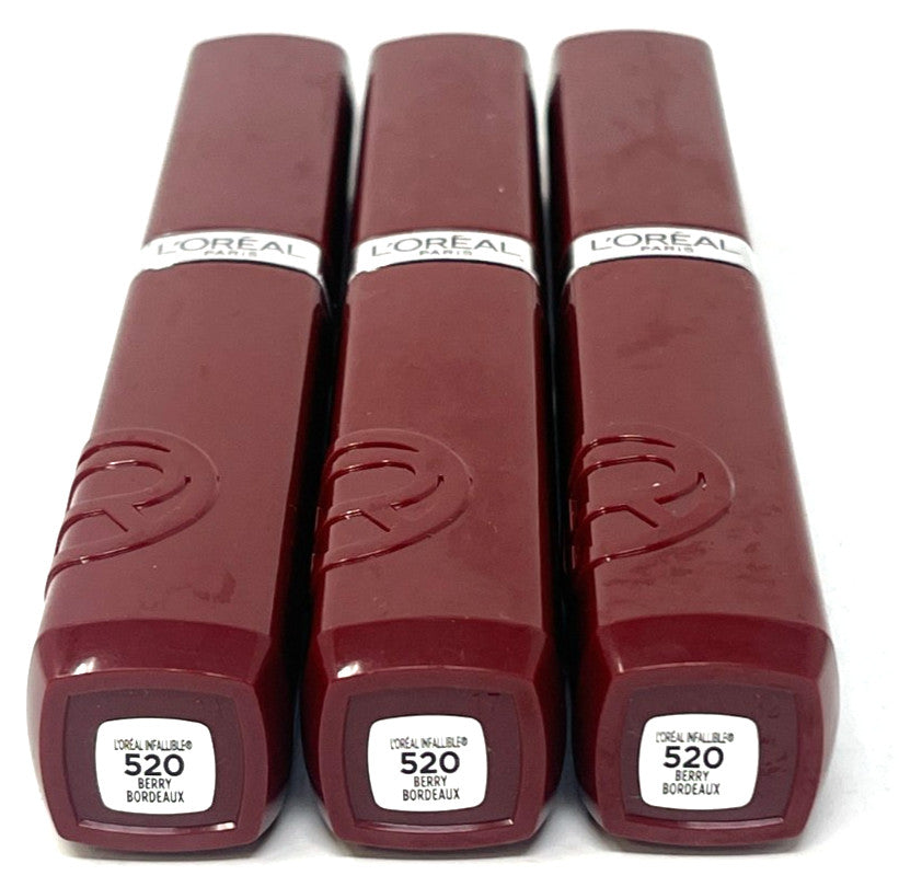 (3) Loreal Infallible Lacque Resistance Liquid Lipstick - 520 Berry Bordeaux Sealed