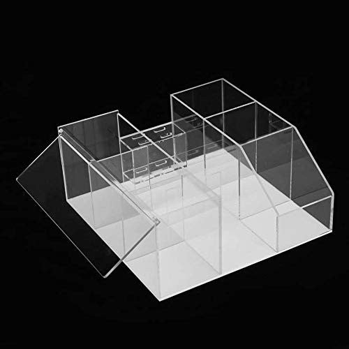 Acrylic Eyelash Tool Organizer Box with Dustproof Compartments - Beauty Storage