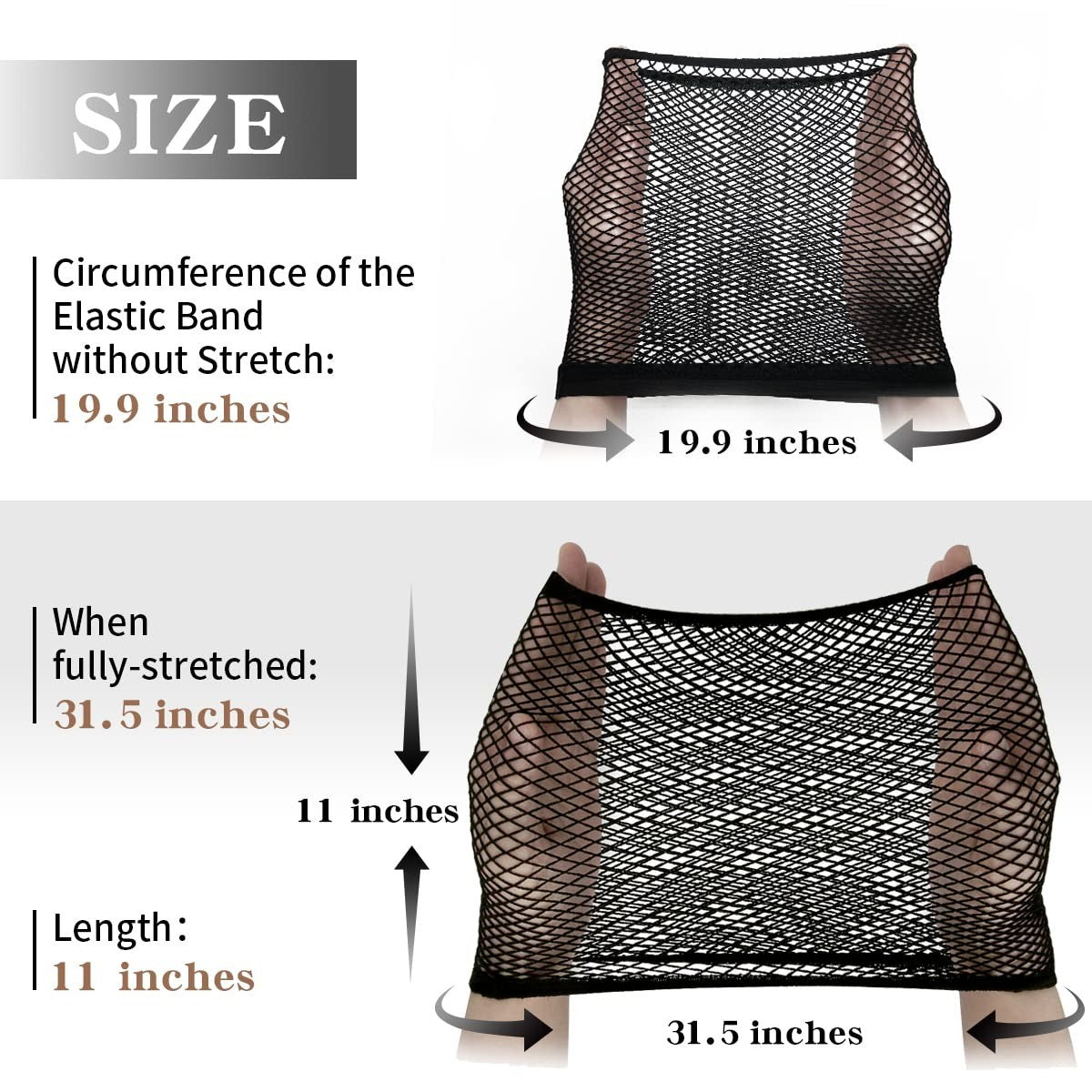Black Wig Net for Long Thick Hair 2 Layers of Security All Day Comfort