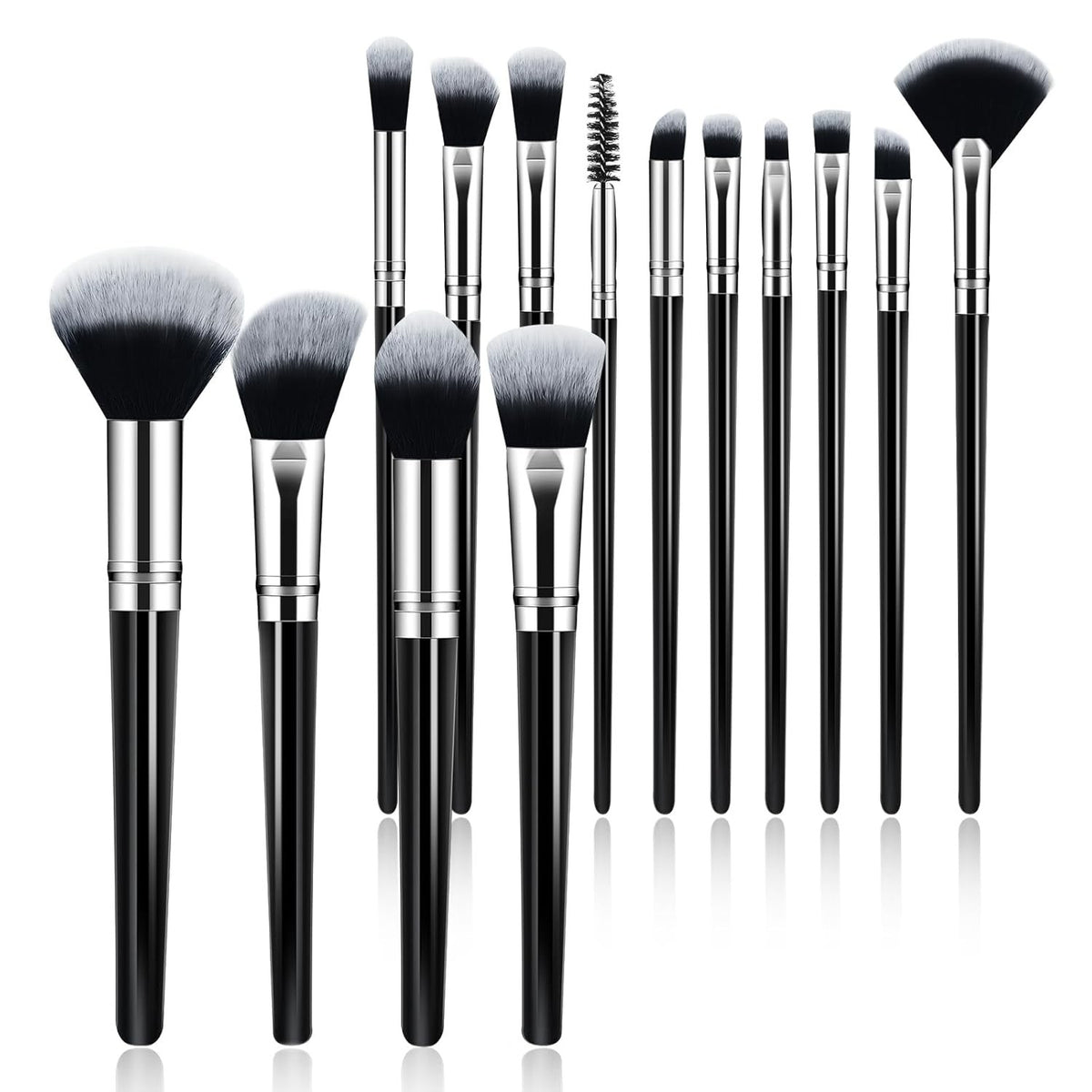 Premium Synthetic Makeup Brush Set 14 Pcs - Travel Friendly Face & Eye Brushes