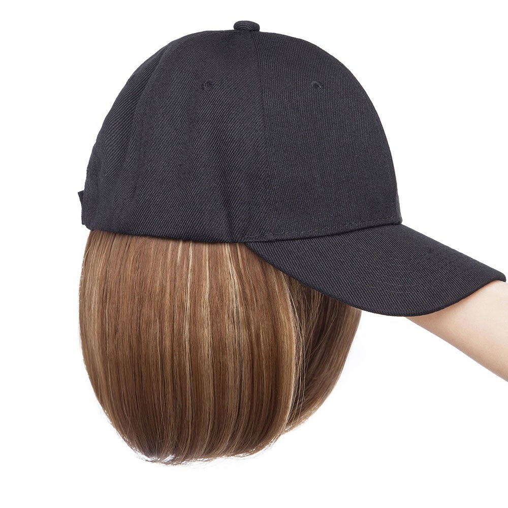 Instant Style 6-Inch Straight Cap Wig with Adjustable Baseball Hat - Synthetic Hair