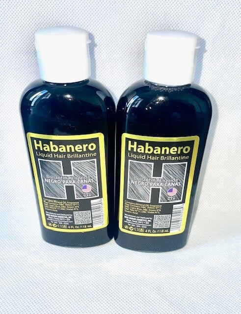 Habanero Liquid Hair Brillantine Negro Para Las Canas - 2 Pack